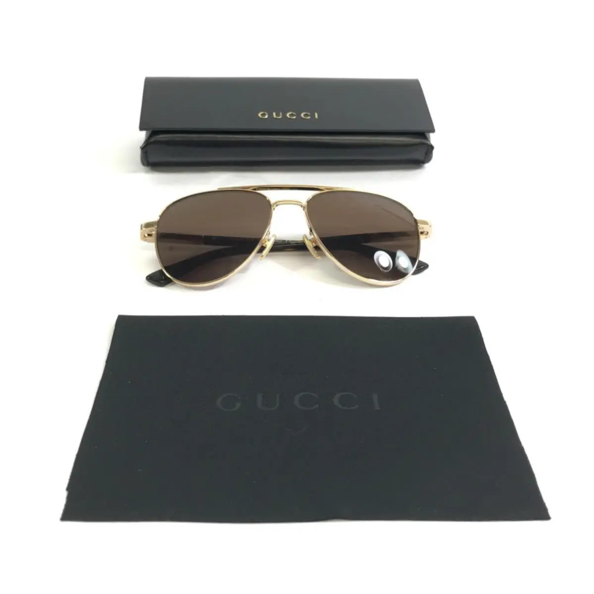 Sunglasses GG1962S 002 Gold Tortoise Aviator Frames with Dark Brown Lenses by Gucci