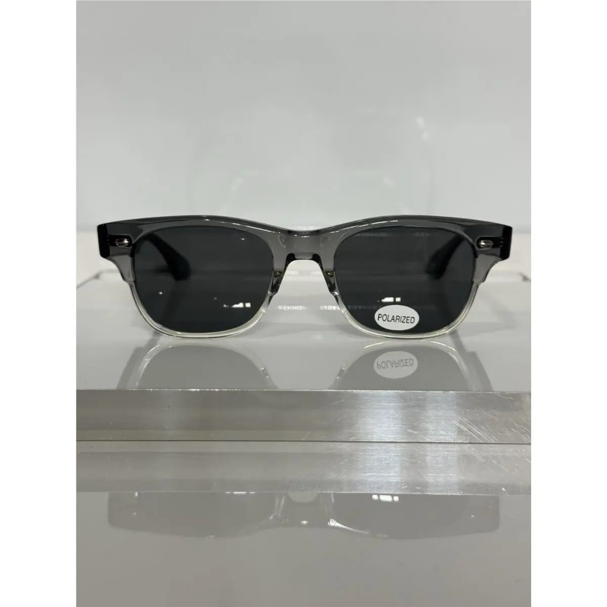 Garrett Leight Rodriguez GF Gray Fades Acetate Custom Polarized Gray Sunglasses