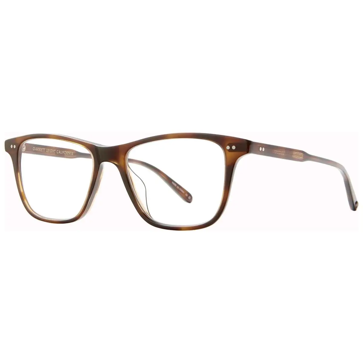 Garret Leight Hayes Spotted Brown Shell Square Eyeglass Frames - 1141 50 Spbrnsh - Frame: Spotted Brown Shell