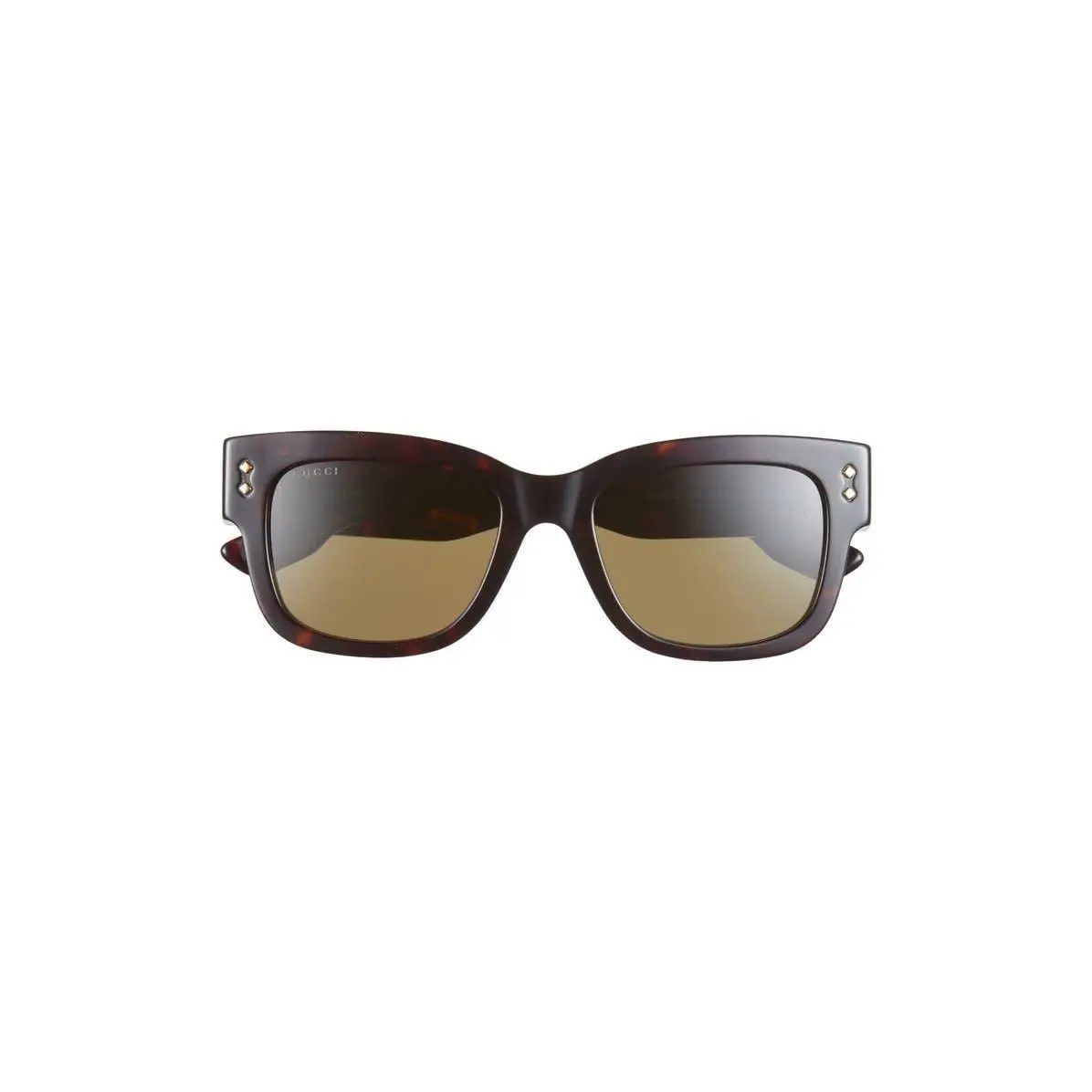 Men 53mm Square Sunglasses Havana Havana Green by Gucci