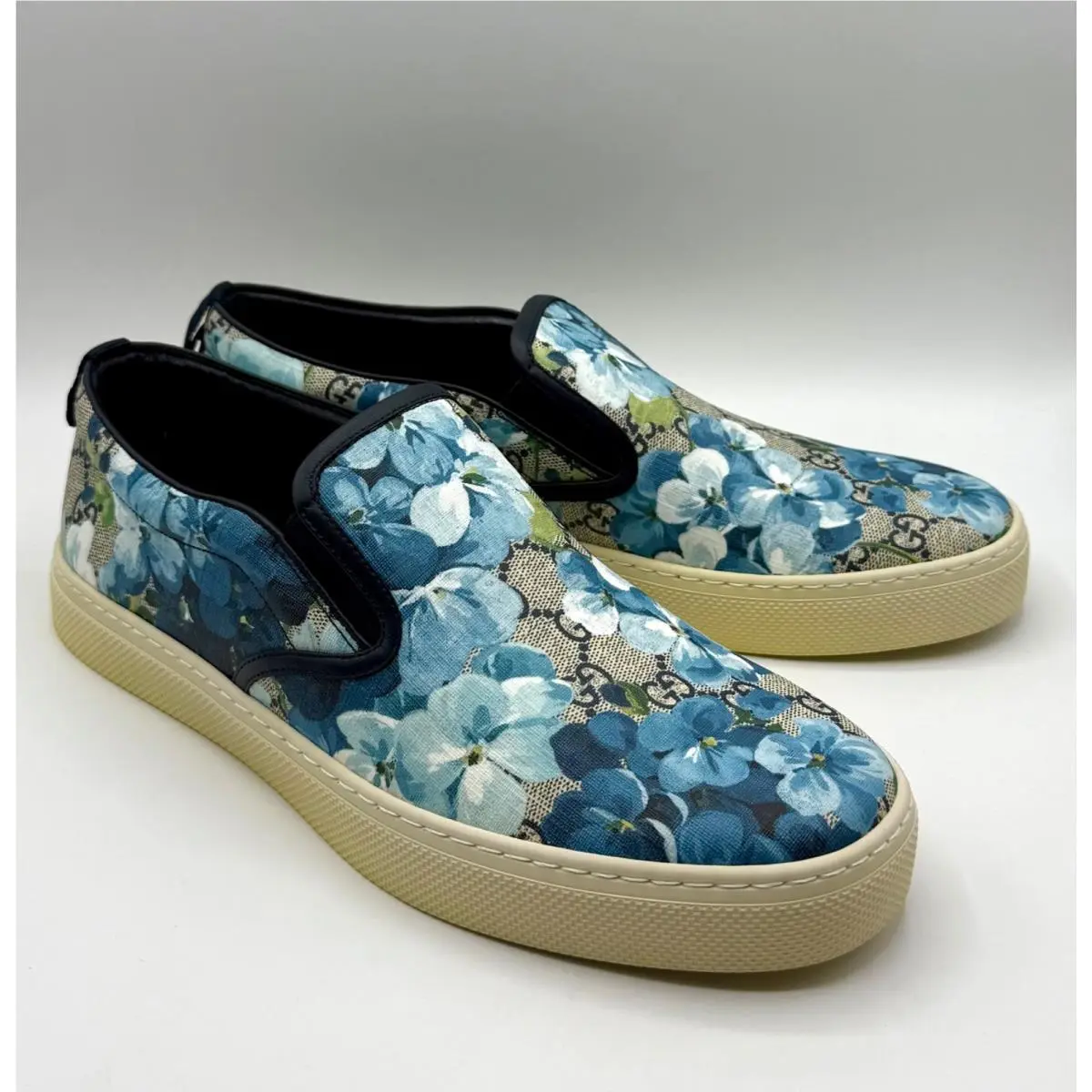 Supreme GG Canvas Bloom Blue Flower Sneakers 10 G/ US 10.5 407362 8471 by Gucci