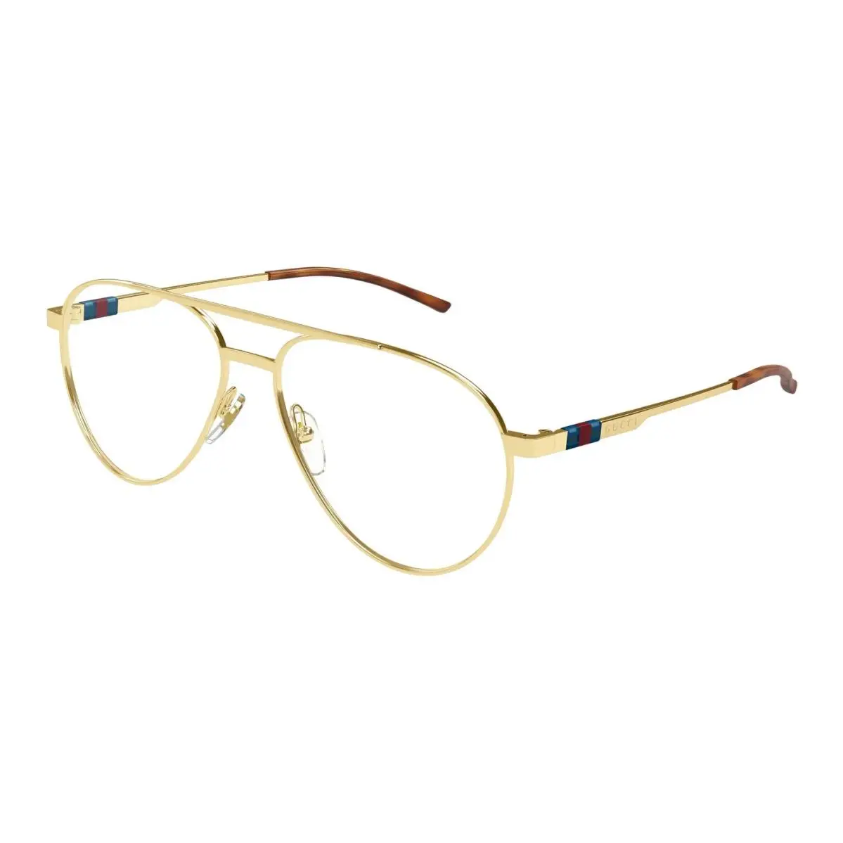 Gucci GG1679O 1679 002 Gold Men`s Pilot Eyeglasses Demo Lens 56mm