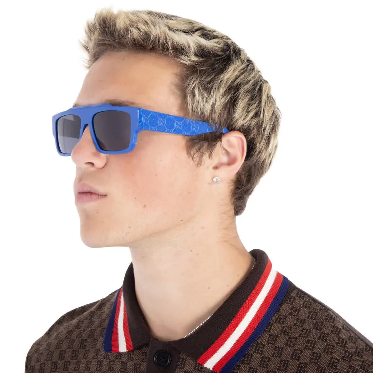 Gucci Blue Browline Men`s Sunglasses GG1460S 008 56 GG1460S 008 56