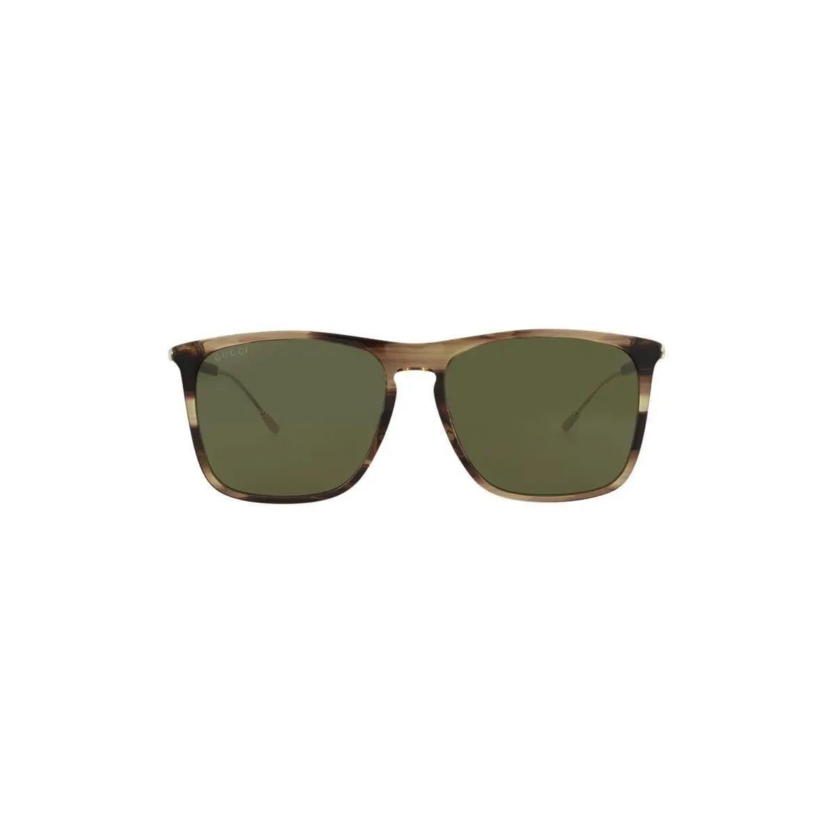 Women Novelty 58mm Rectangular Sunglasses Havana Gold Green by Gucci