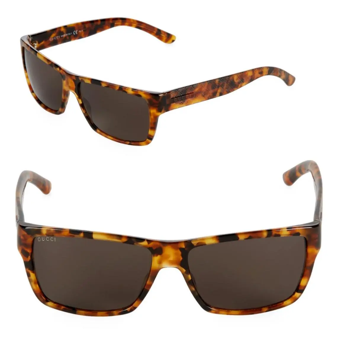 Square Sunglasses GG 1000S Havana Brown Vdinr with Grey Lenses 57-15-140 by Gucci
