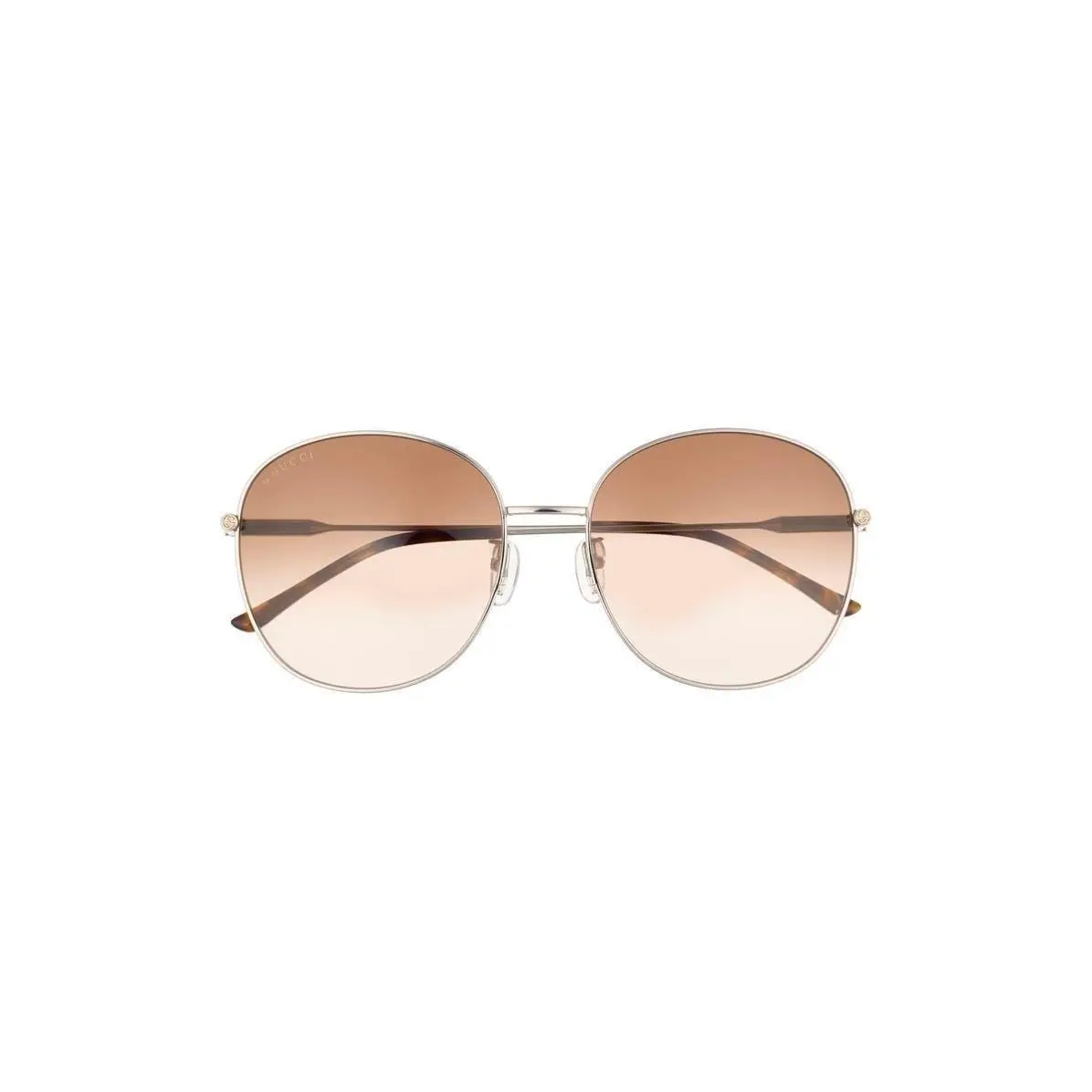 Gucci Women 59mm Polarized Round Sunglasses Silver Silver Brown