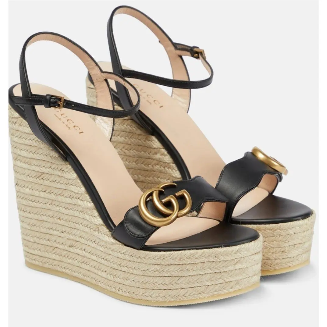 GG Logo Espadrille Wedge Heel Women’s US 12 /eur 42 by Gucci