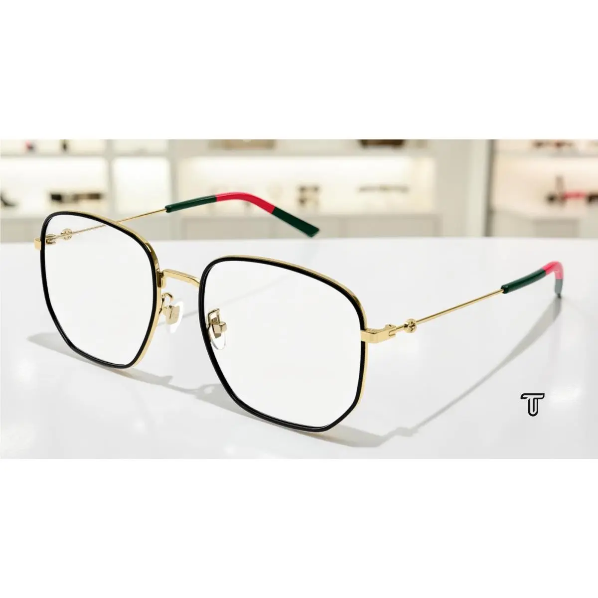 GG1197OA 001 Gold Demo Lens 56 mm Rectangular Squared Women`s Eyeglasses by Gucci
