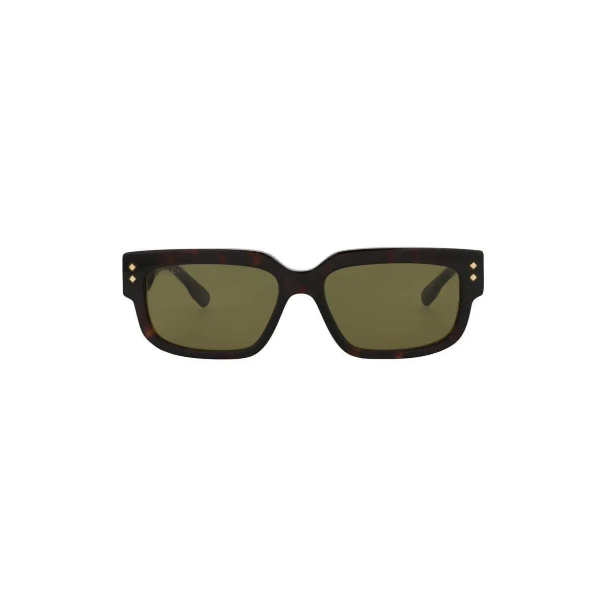 Men 56mm Rectangular Sunglasses Havana Havana Green by Gucci