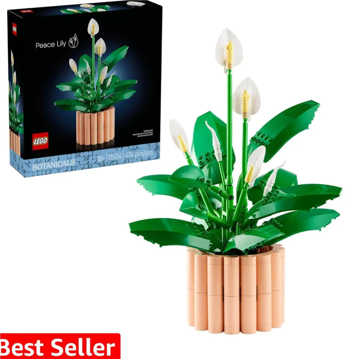 Botanicals Peace Lily Flower Building Set For Adults - Diy Bedroom Book