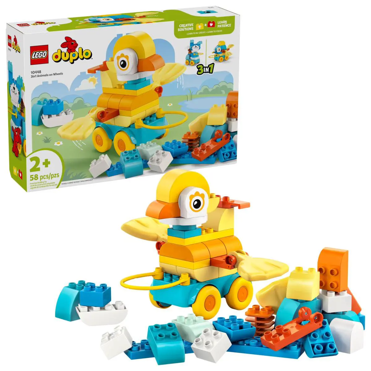 Lego Duplo Town 3 in 1 Animals on Wheels Building Toy - Learning Play Set