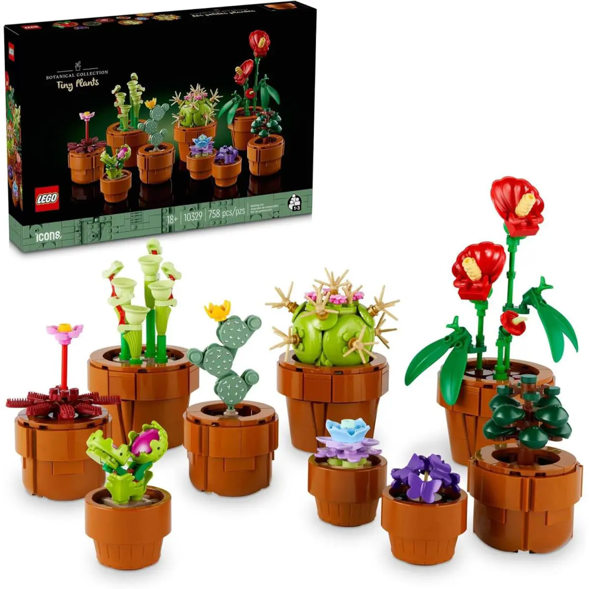Lego Botanicals Tiny Plants Building Set - Indoor Decor For Adults 18+ 10329