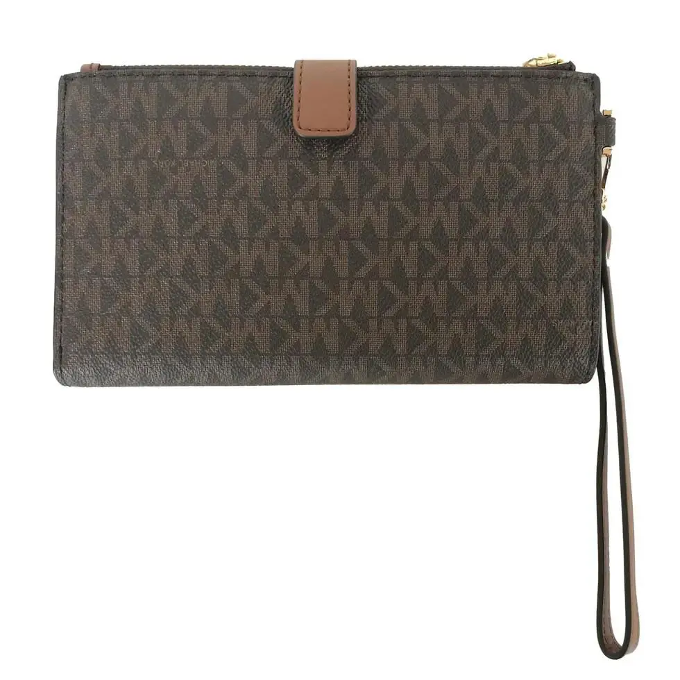 Michael Kors MK Jet Set Travel Double Zip Phone Wristlet Wallet Bag