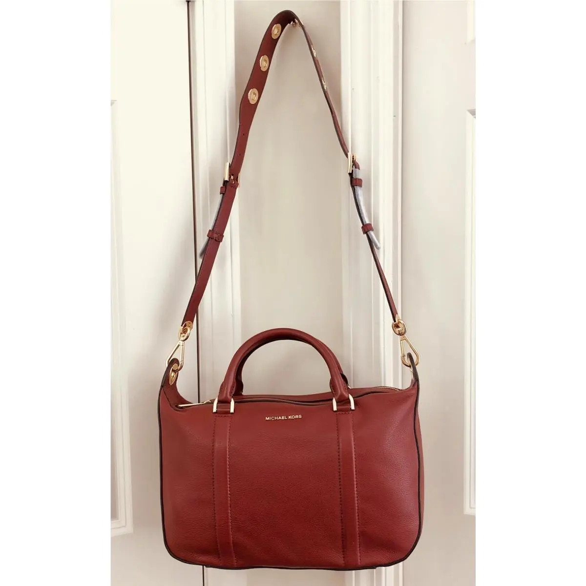 Michael Kors Raven Large Satchel in Brick