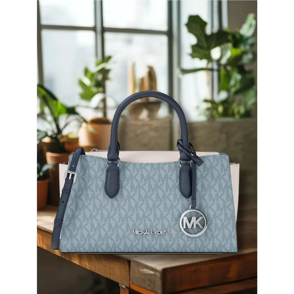 Arden Small Color-block MK Logo TZ Messenger Bag Handbag Purse Lady PALE OCEAN MULTI by Michael Kors