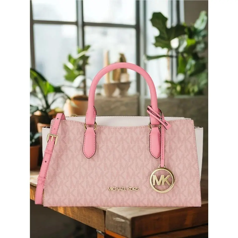 Arden Small Color-block MK Logo TZ Messenger Bag Handbag Purse Lady POWDER BLUSH MULTI by Michael Kors