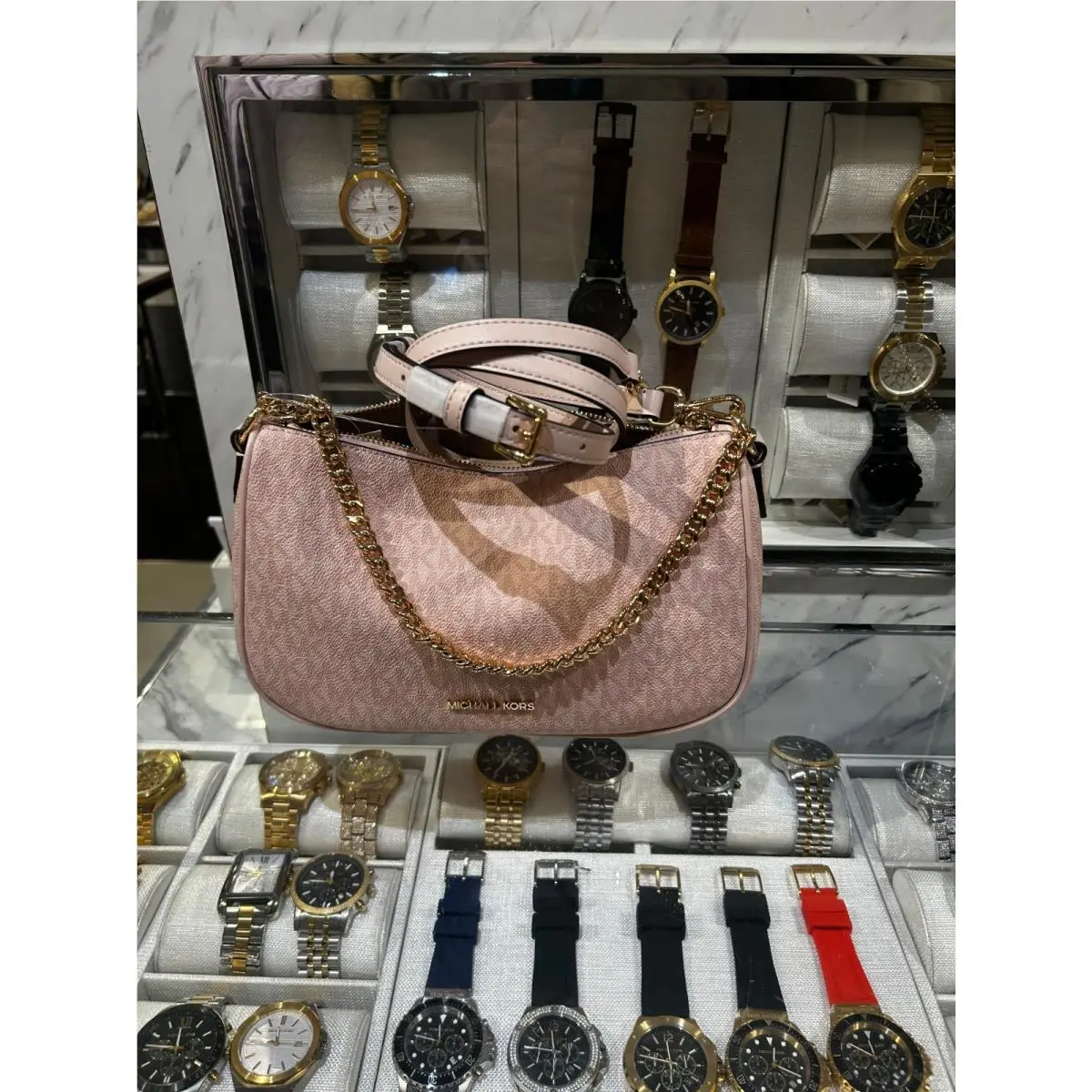 Carmela Medium Handbag Crossbody Bag Handbag Purse Shoulder Women POWDER BLUSH by Michael Kors