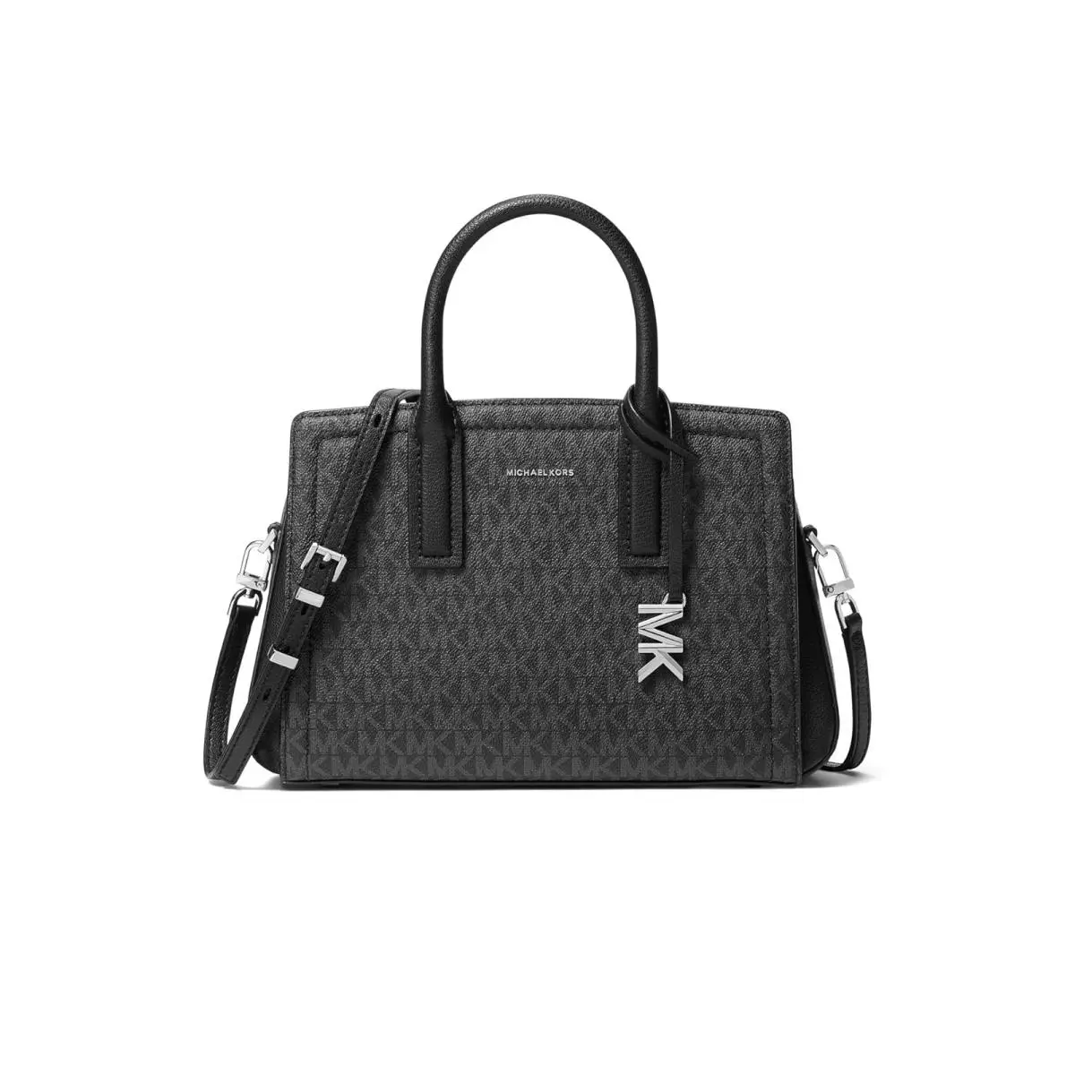 Woman`s Handbags Michael Michael Kors Laila Small Satchel - Black 2, Exterior: Multicolor