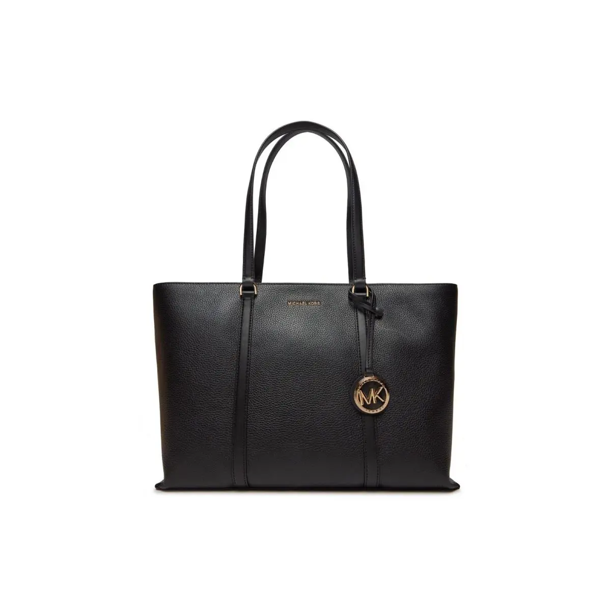 Michael Kors Temple Handbag Women`s Black Leather Shoulder Straps Tote JDM2869