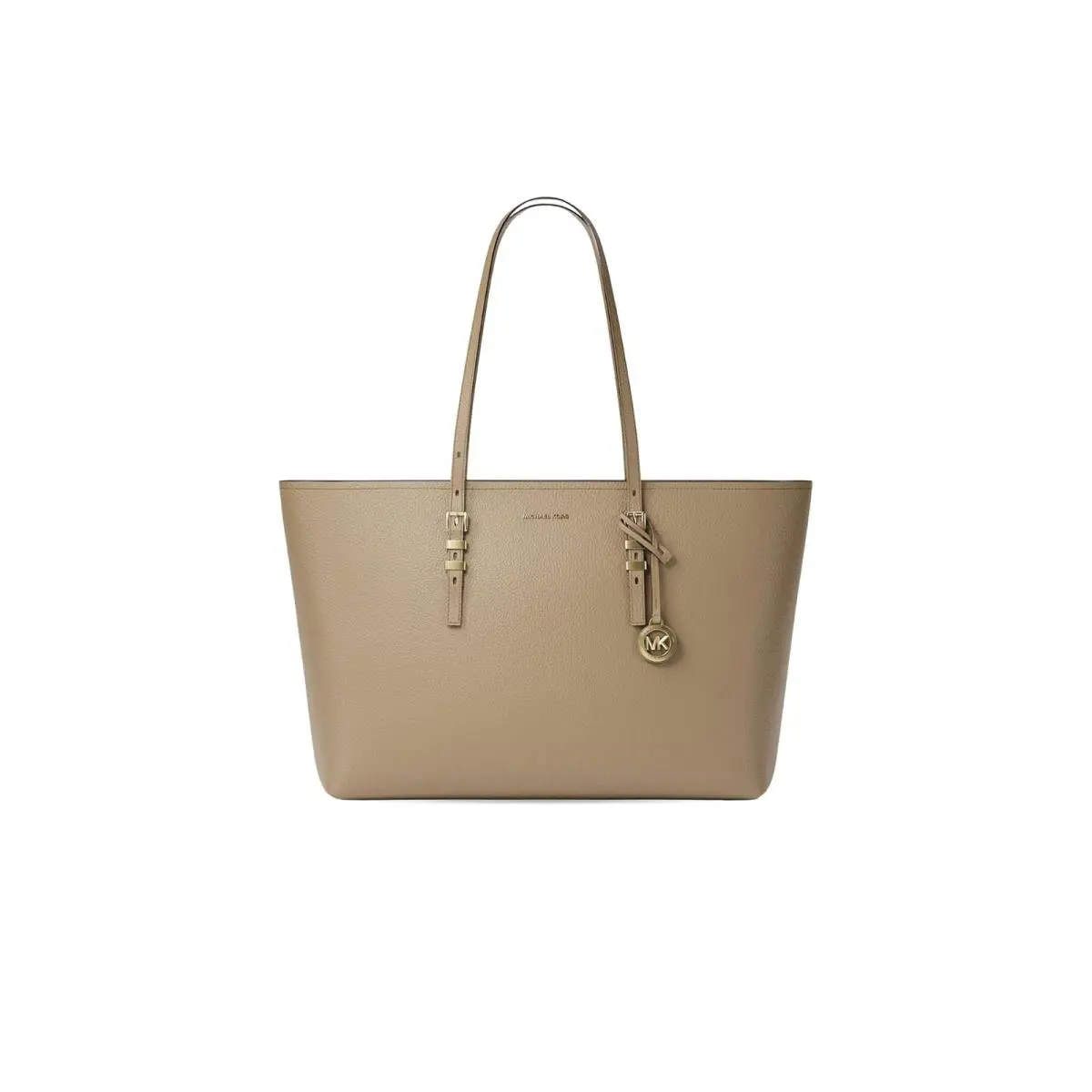 Woman`s Handbags Michael Michael Kors Quinn Large East West Top Zip Tote - Husk, Exterior: Multicolor