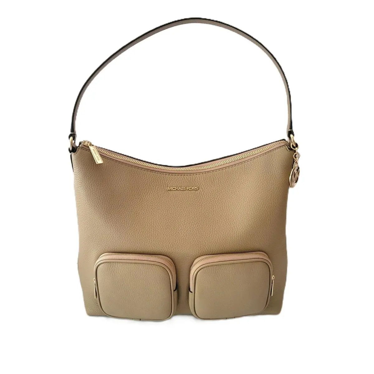 Michael Kors Merritt Large Cargo Shoulder Bag Handbag Camel Leather