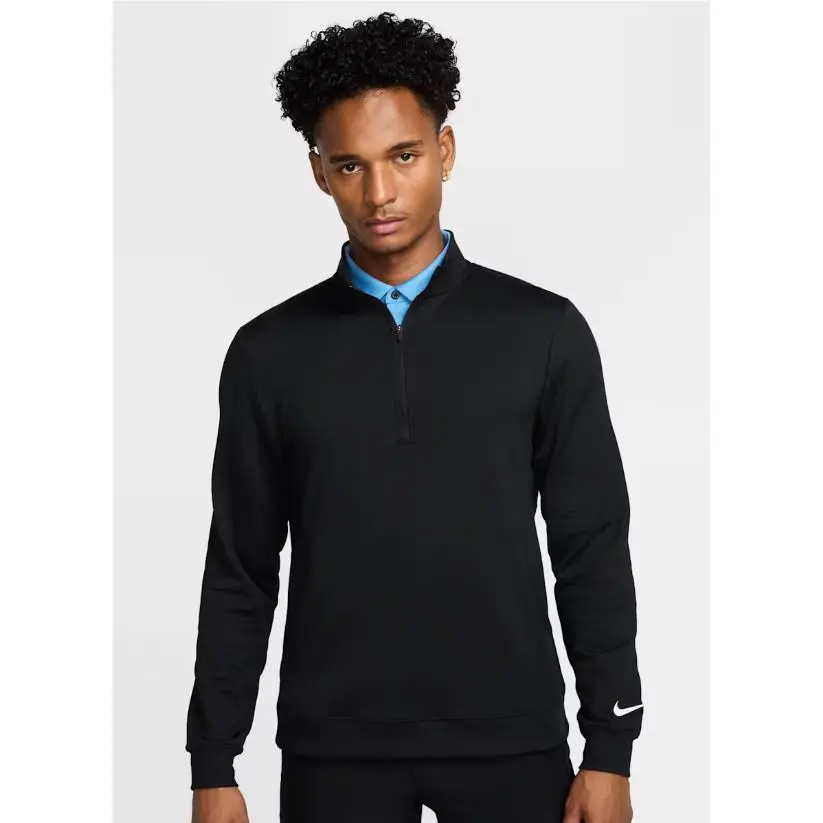 Nike Tour Men`s Dri-fit Golf 1/2 Zip Top Pullover FZ7522 010 Black