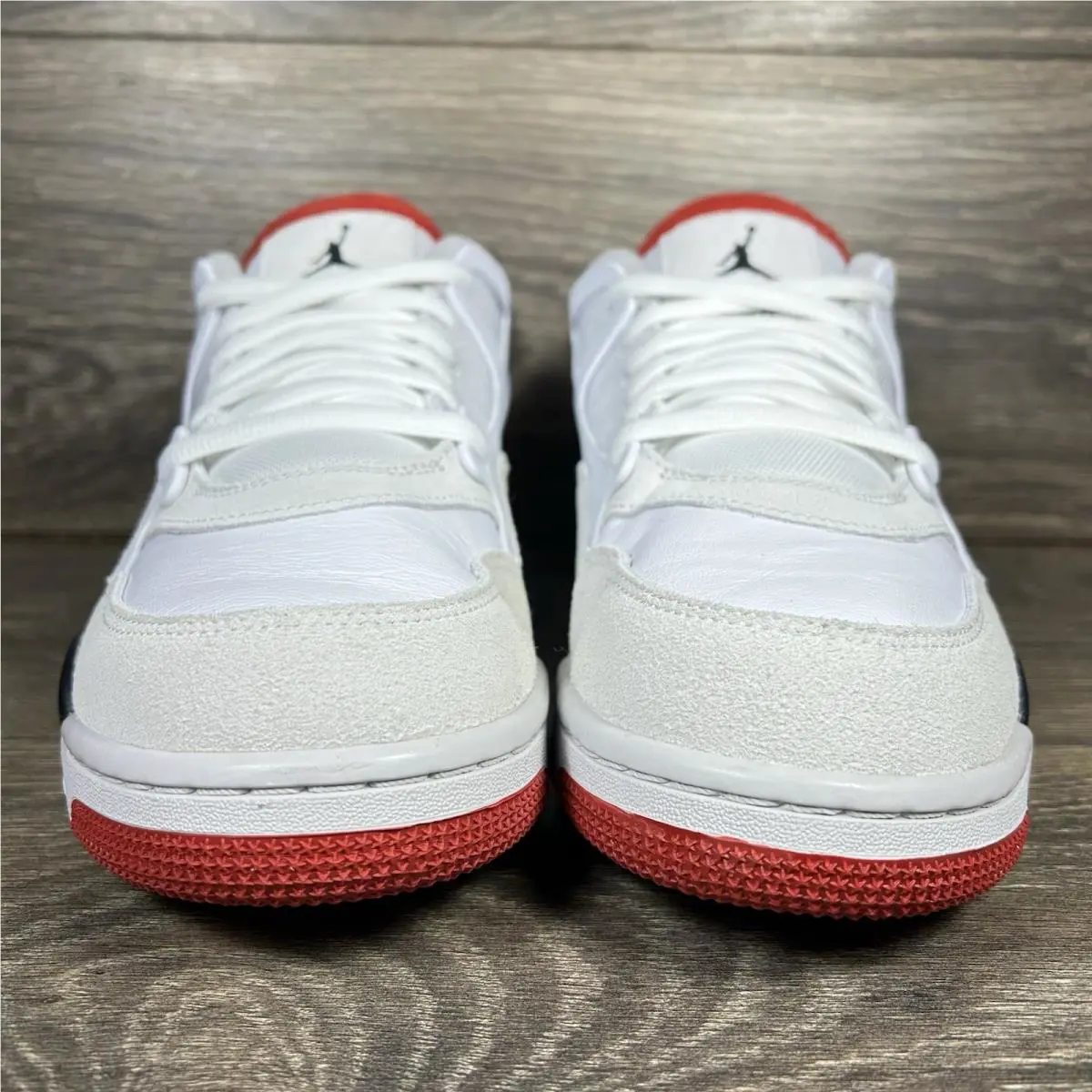 Nike shoes - Air Jordan 4 RM White Fire Red - White, Red, Black 9