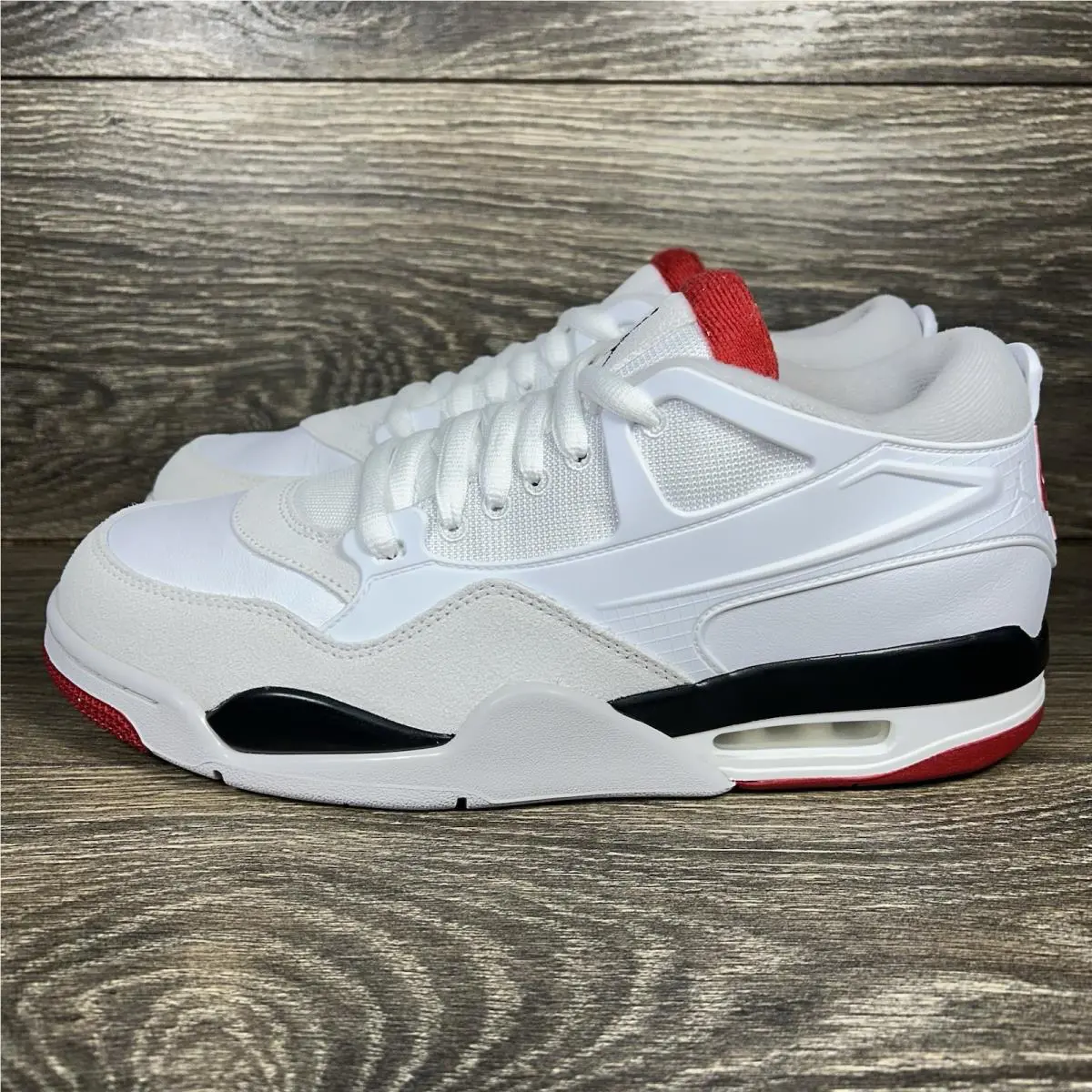 Nike shoes - Air Jordan 4 RM White Fire Red - White, Red, Black 10