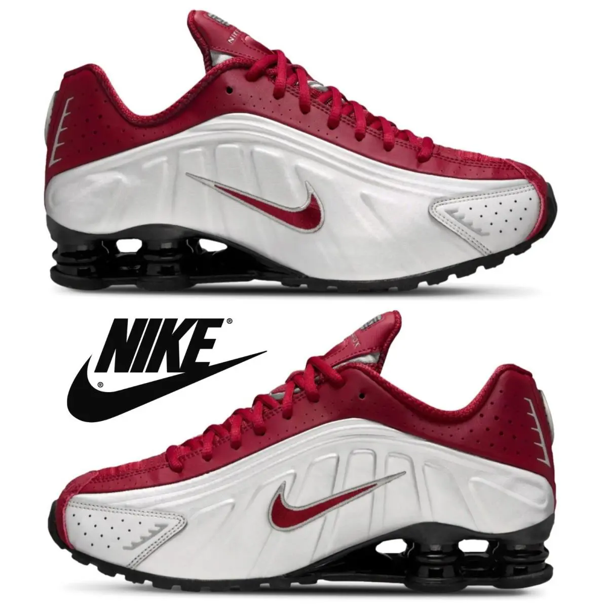 Nike shoes - Nike Shox - Shox - Red, Maufacturer: Metallic Silver/Team Crimson/Black 14