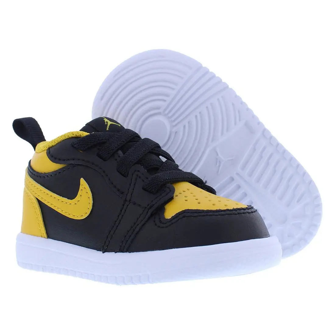 Nike Jordan 1 Low Alt Leather Infant/toddler Shoes - Black/Yellow Ochre/White, Main: Black