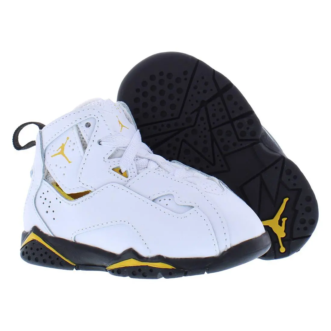 Nike Jordan True Flight Leather Infant/toddler Shoes - White/Black/Yellow Ochre, Main: White