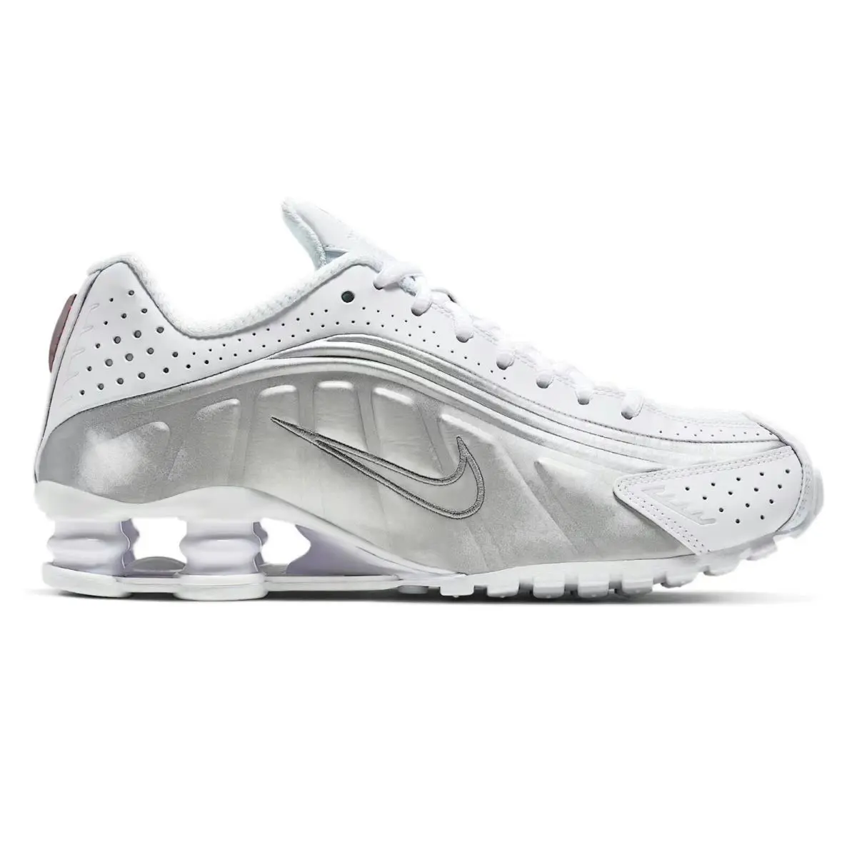 Nike shoes - Nike Shox - Shox - Silver, Manufacturer: White/Metallic Silver/Max Orange/White 1