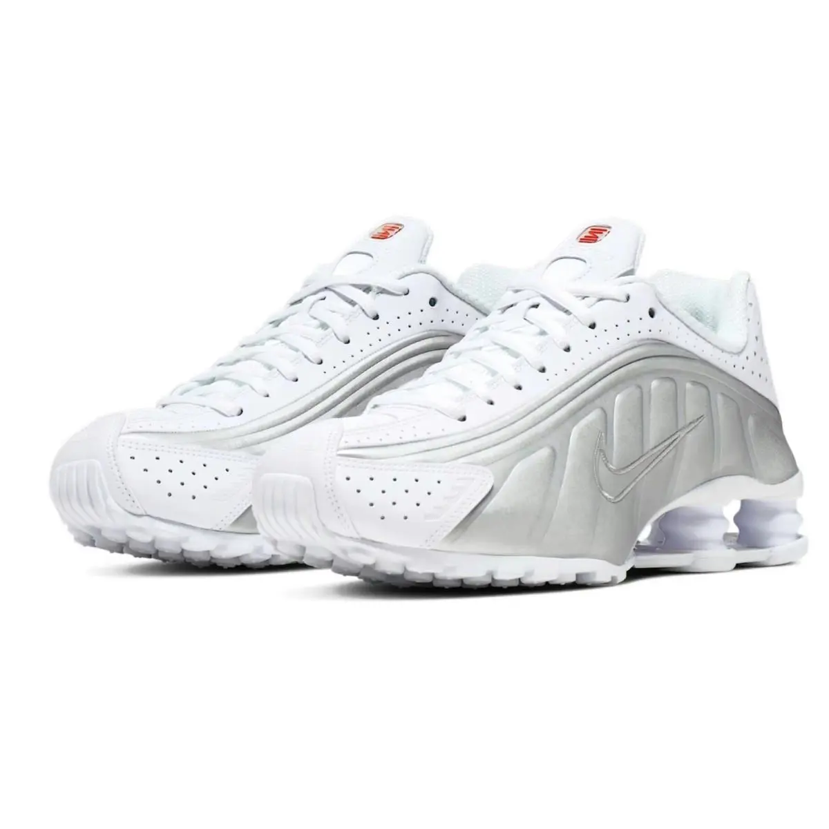Nike shoes - Nike Shox - Shox - Silver, Manufacturer: White/Metallic Silver/Max Orange/White 6