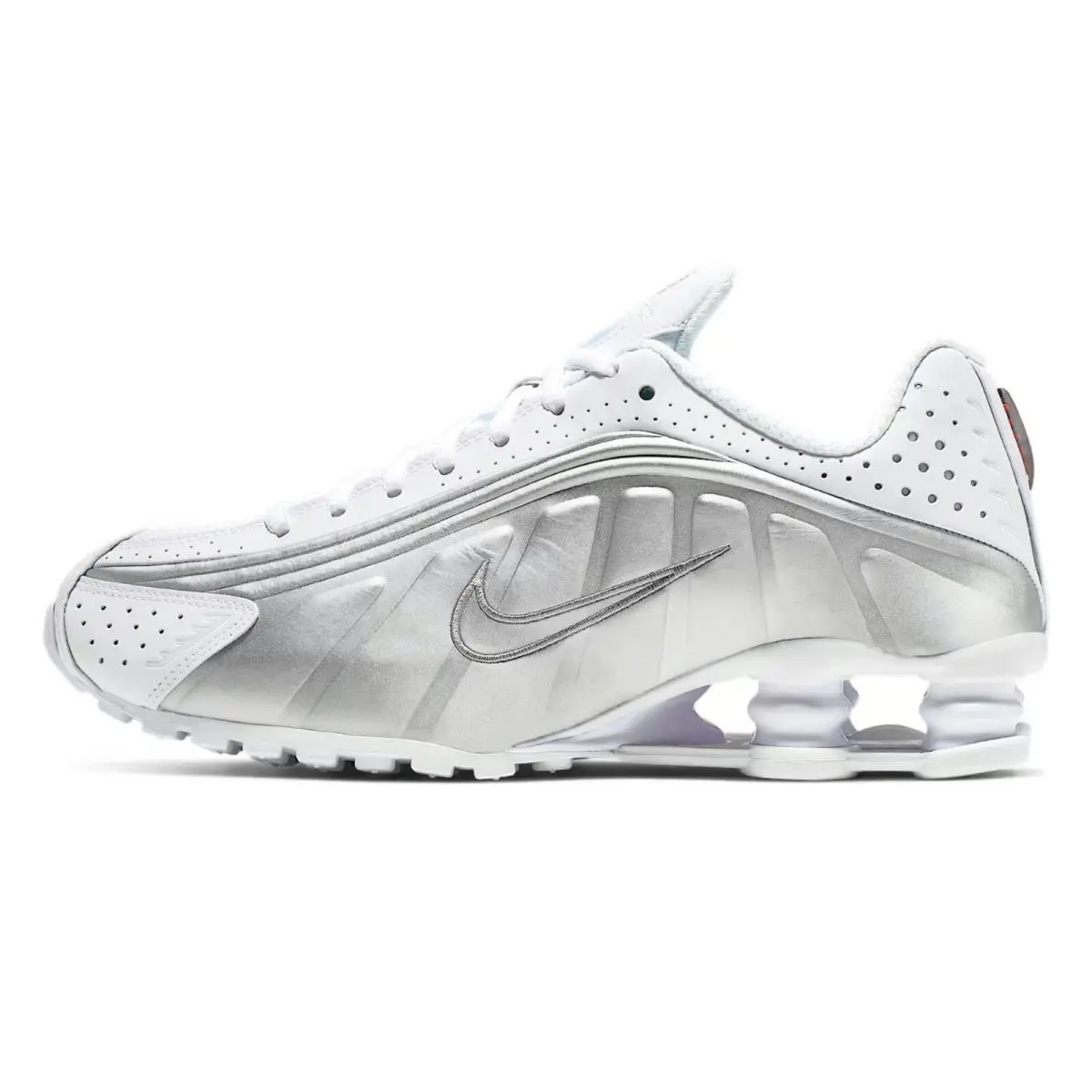 Nike shoes - Nike Shox - Shox - Silver, Manufacturer: White/Metallic Silver/Max Orange/White 28