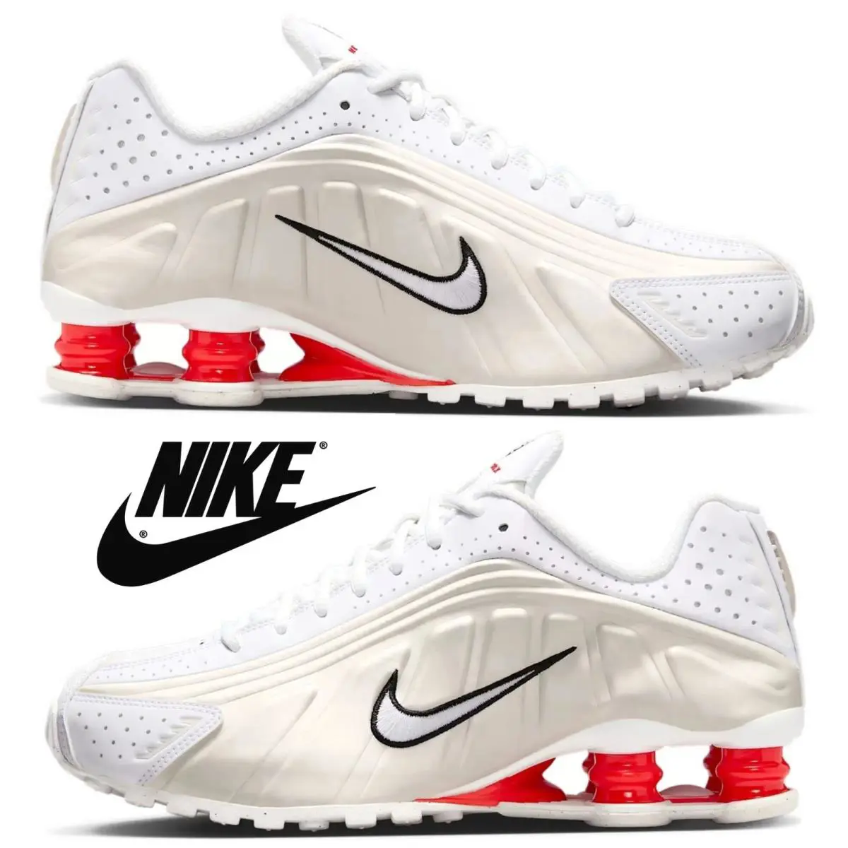 Nike shoes - Nike Shox - Shox - Ivory, Manufacturer: White/Phantom/Picante Red/White 15