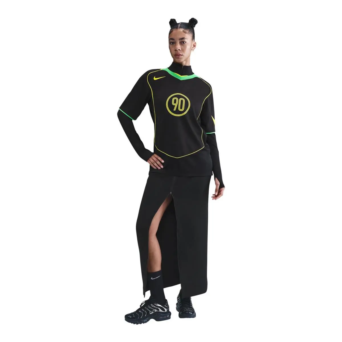 Mens Nike Total 90 Dri Fit Soccer Jersey_black/green Spark/opti Yellow - BLACK/GREEN SPARK/OPTI YELLOW