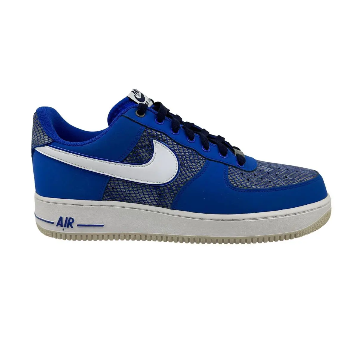 Nike Air Force 1 Game Royal Blue White Mens Athletic Snake Skin Sneaker - Blue, Manufacturer: Game Royal Blue White