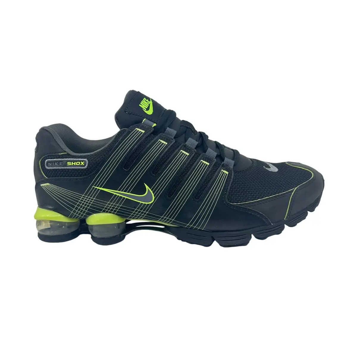 Nike Air Shox NZ 2.0 Black Dark Grey Lime Mens Athletic Sneaker - Black, Manufacturer: Black Dark Grey Lime