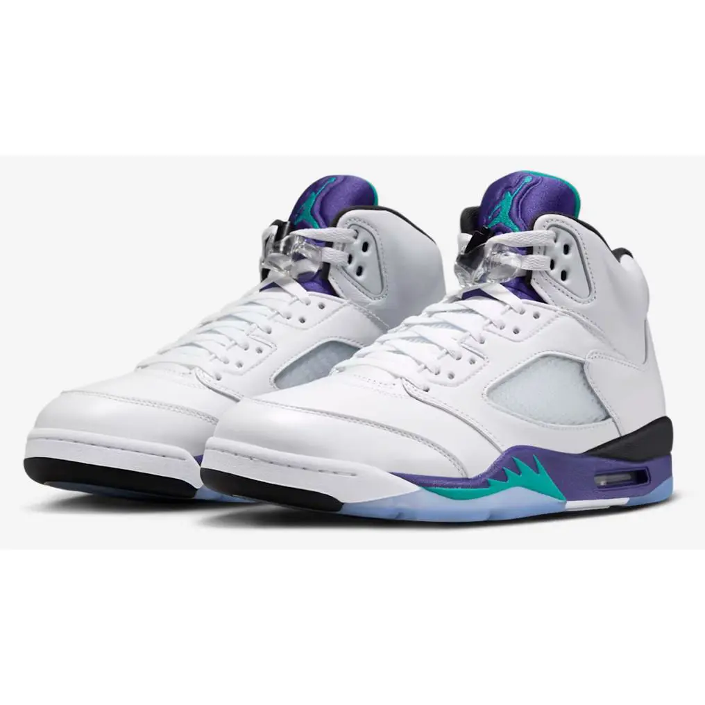 Nike shoes - Jordan 5 - HQ7978 100 - White/New Emerald/Grape Ice/Black 6