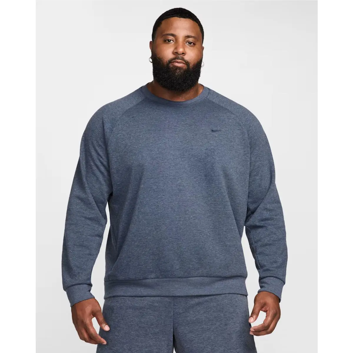 Nike Primary Fleece Dri-fit Sweatshirt Men`s Grey Crew-neck Pullover Top