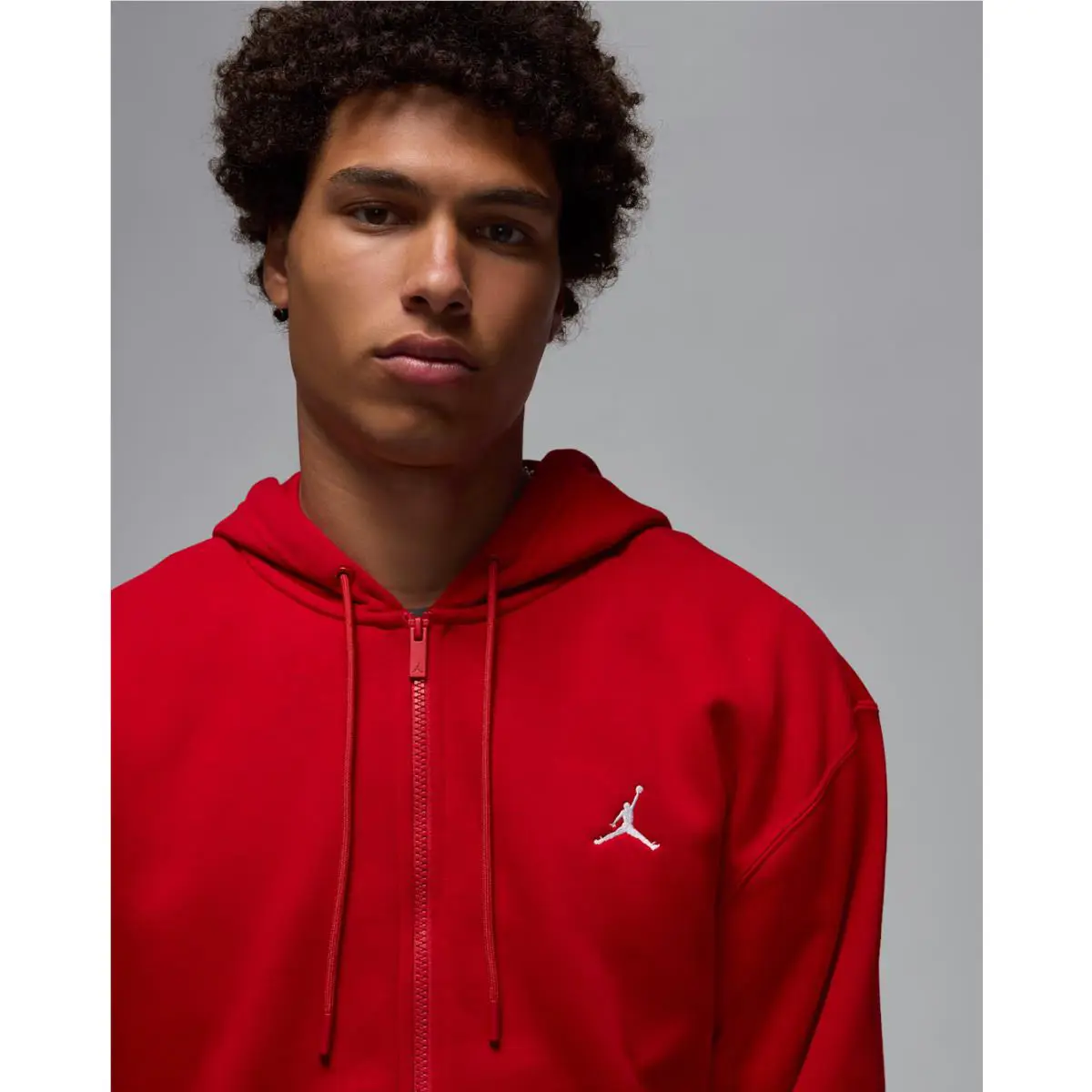 Nike Jordan Brooklyn Fleeece Hoodie Men`s Red Full-zip Swearshirt Top