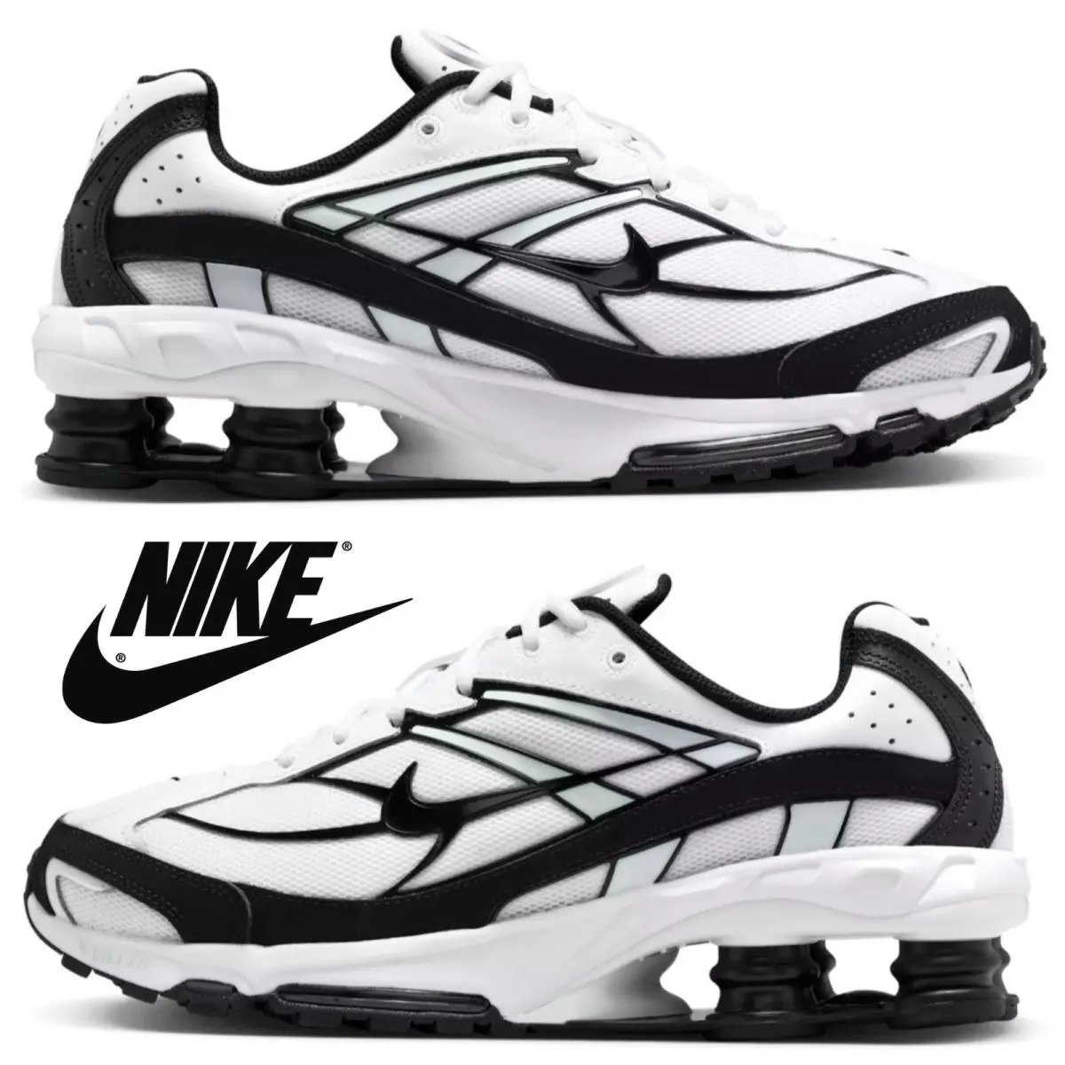 Nike Shox Ride 2 Men`s Sneakers Running Athletic Sport Shoes Casual Comfort - White, Maufacturer: Black/White/White