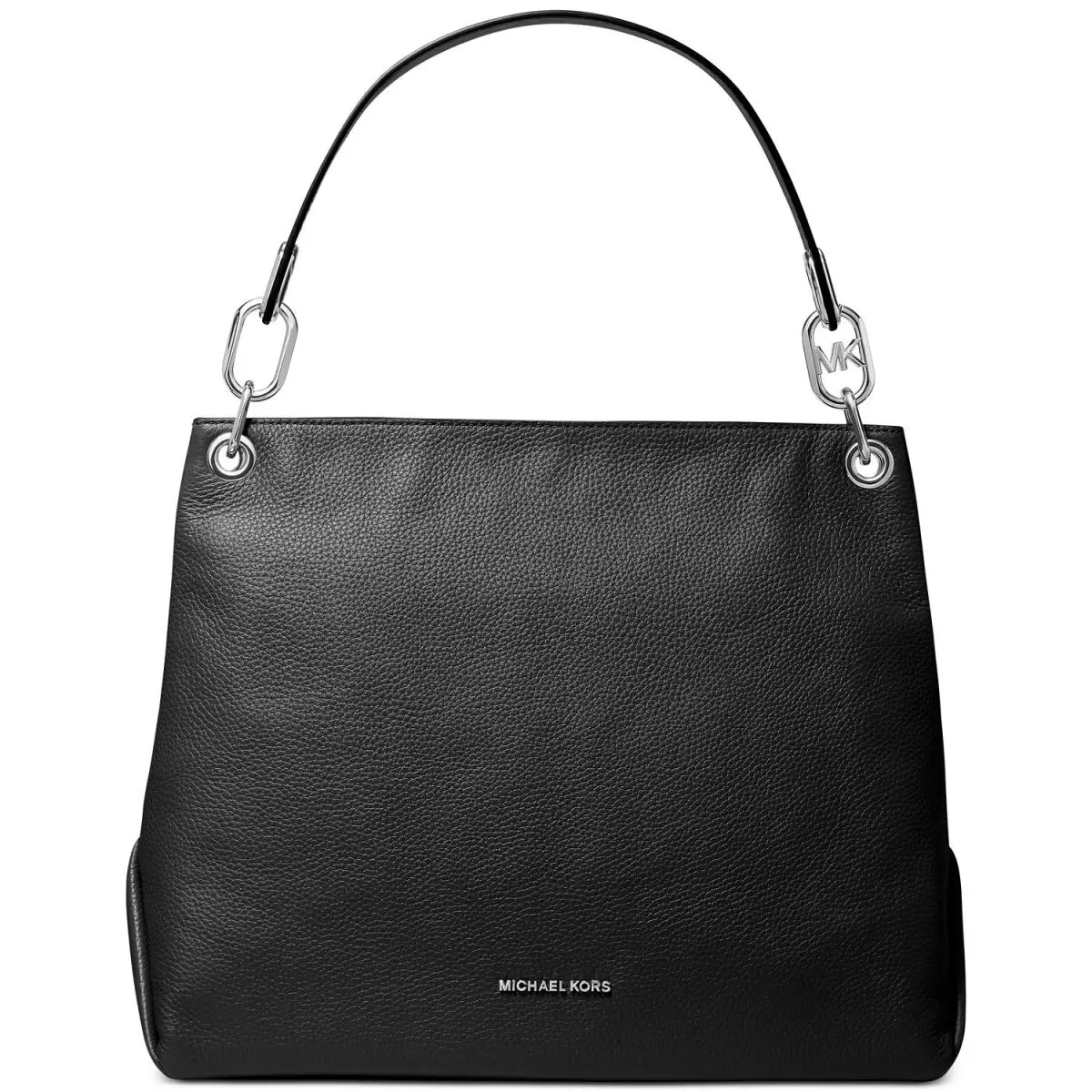 Michael Kors Trish Large Hobo Shoulder Bag Black 38F1S0TL3L - Handle/Strap: Black, Hardware: Silver, Exterior: Black