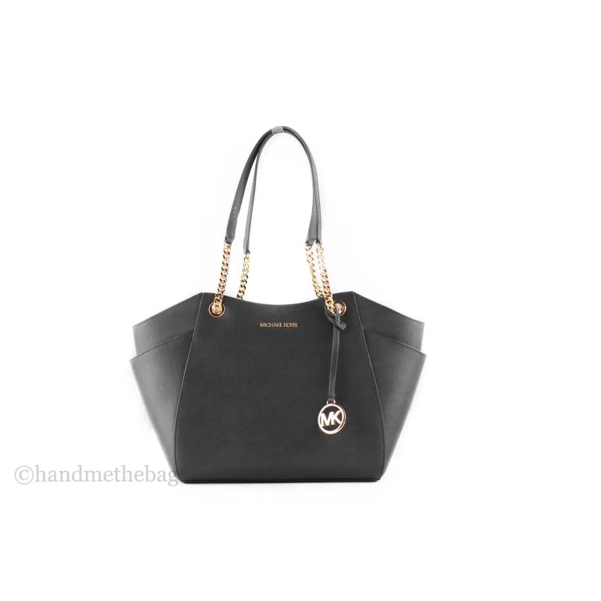 Michael Kors Jet Set Chain Shoulder Tote Bag - Handle/Strap: Black, Hardware: Gold, Exterior: Black