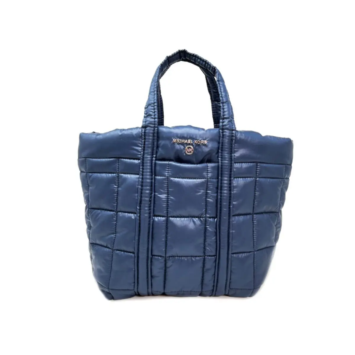 Michael Kors Stirling Small Grab Tote Bag Navy 30F1S9ST5B - Handle/Strap: Blue, Hardware: Silver, Exterior: Blue