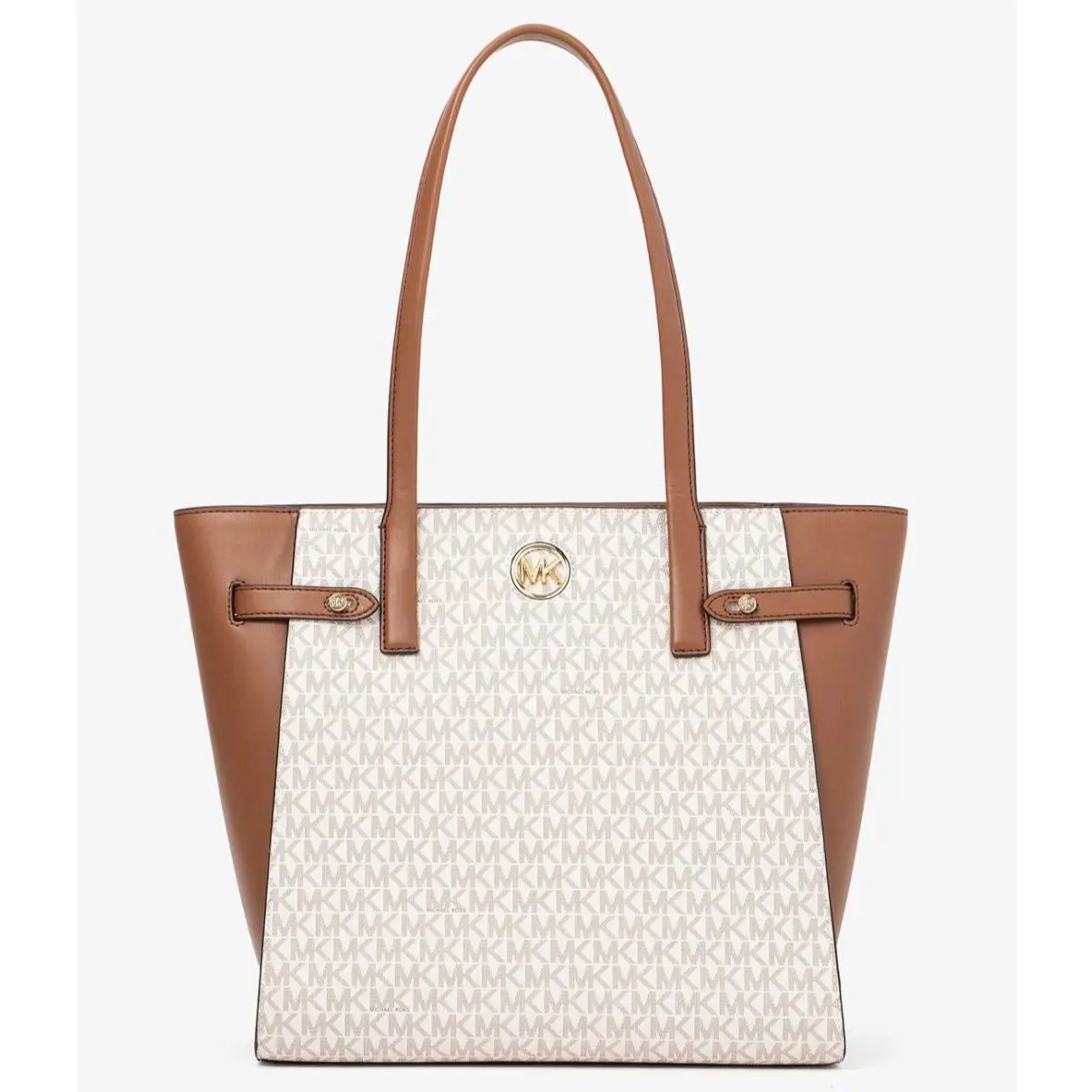 Carmen Large Vegan Leather Tote Bag Vanilla 35S2GNMT3B by Michael Kors