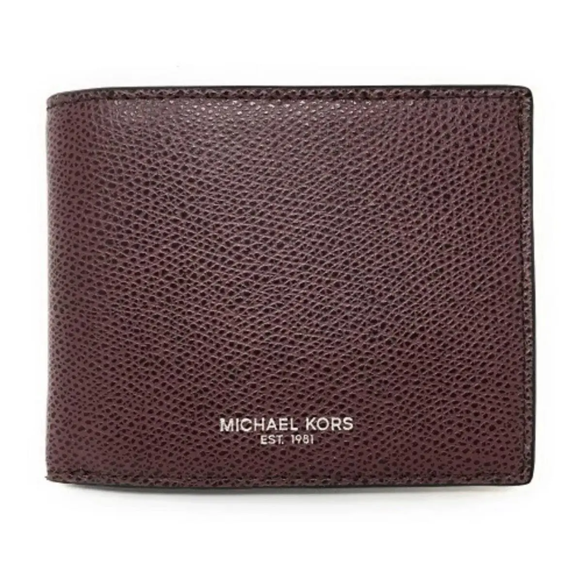 Michael Kors Warren Men`s Pebbled Leather Slim Billfold Wallet Raisin NO Box