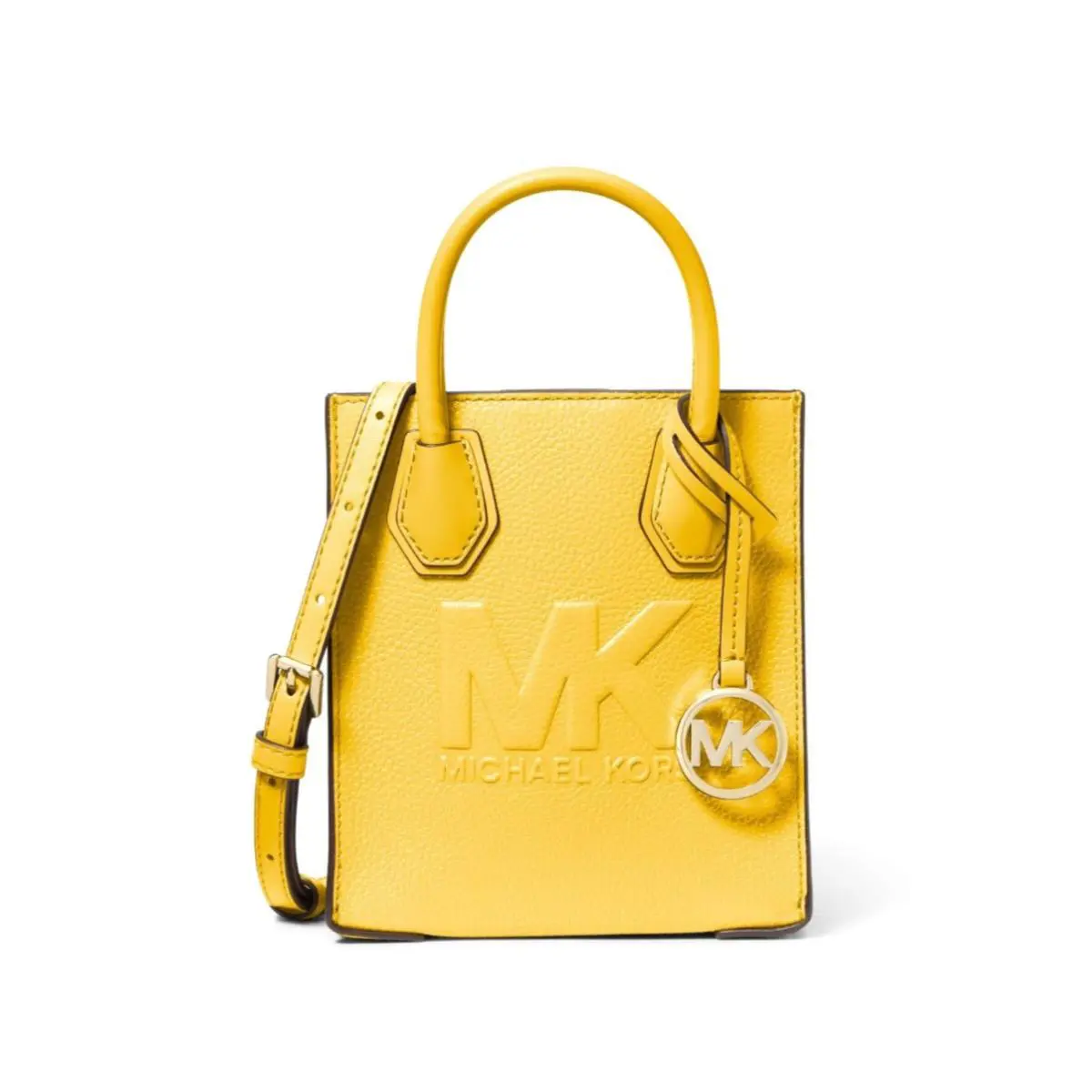 Michael Kors Women`s Mercer Extra-small Crossbody Bag Daffodil 35S3GM9C0L - Handle/Strap: Yellow, Hardware: Gold, Exterior: Yellow