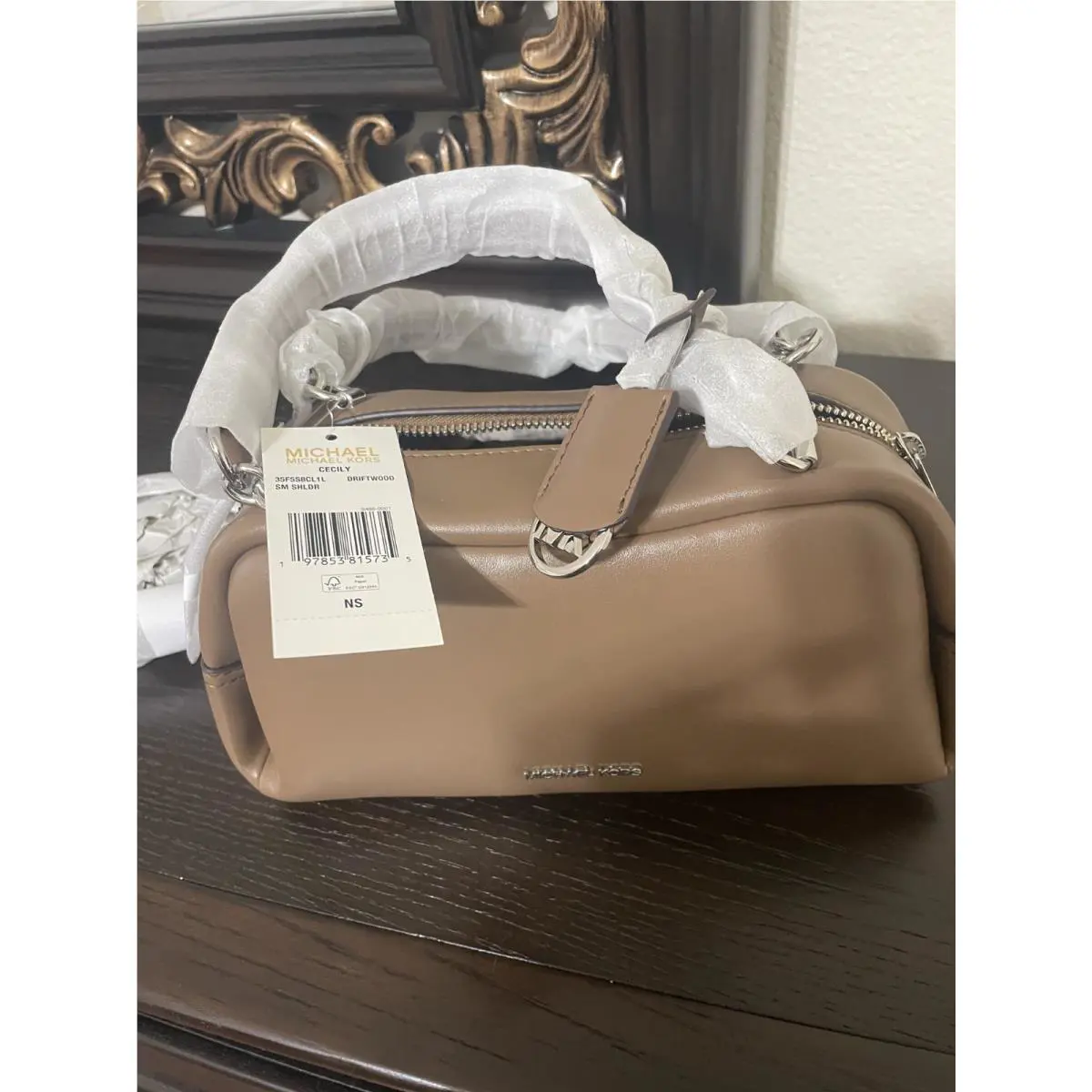 Michael Kors Cecily Brown Small Shoulder Bag with Crossbody Strap