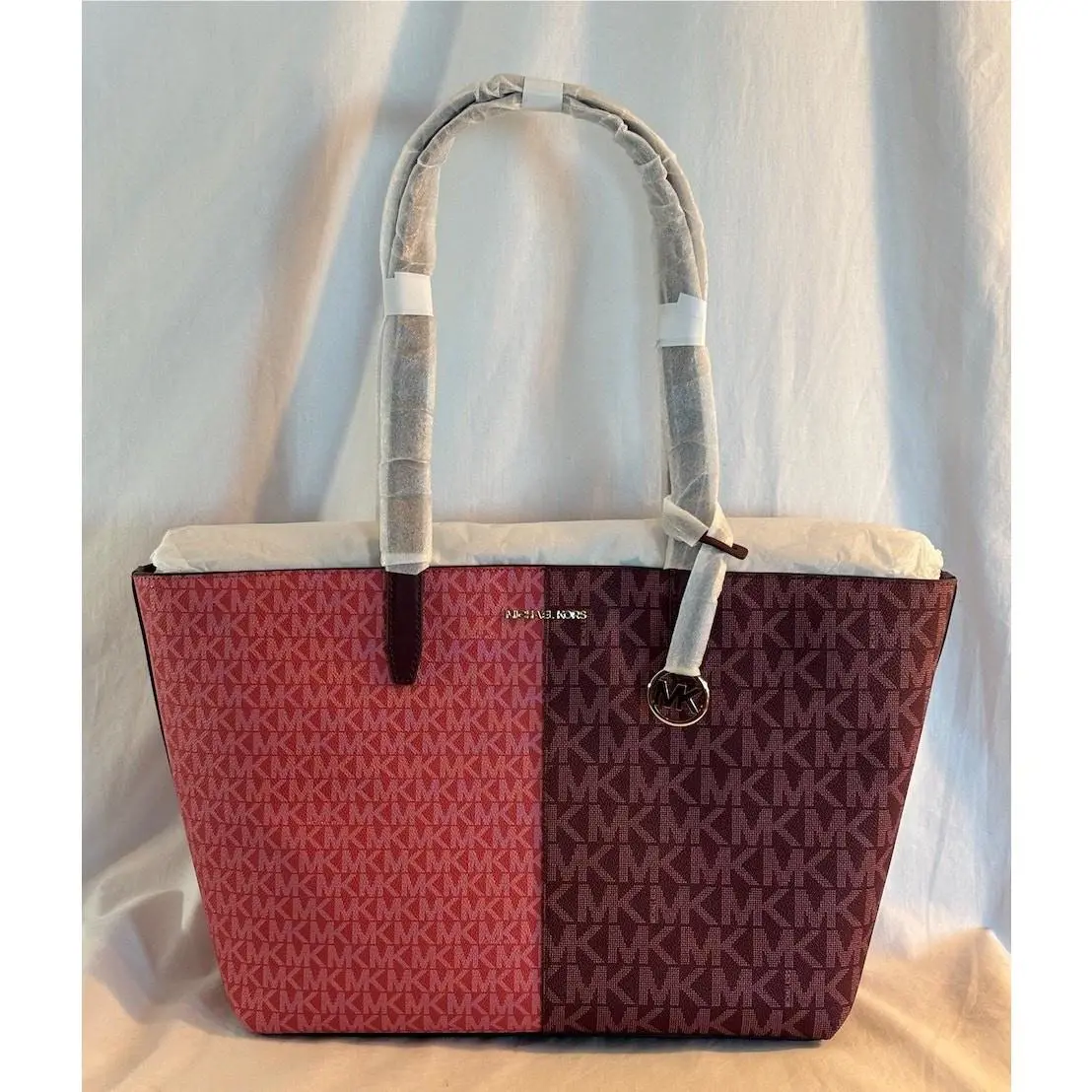 Jet Set Travel Oxblood Multi Zip Top Tote Logo Medium by Michael Kors